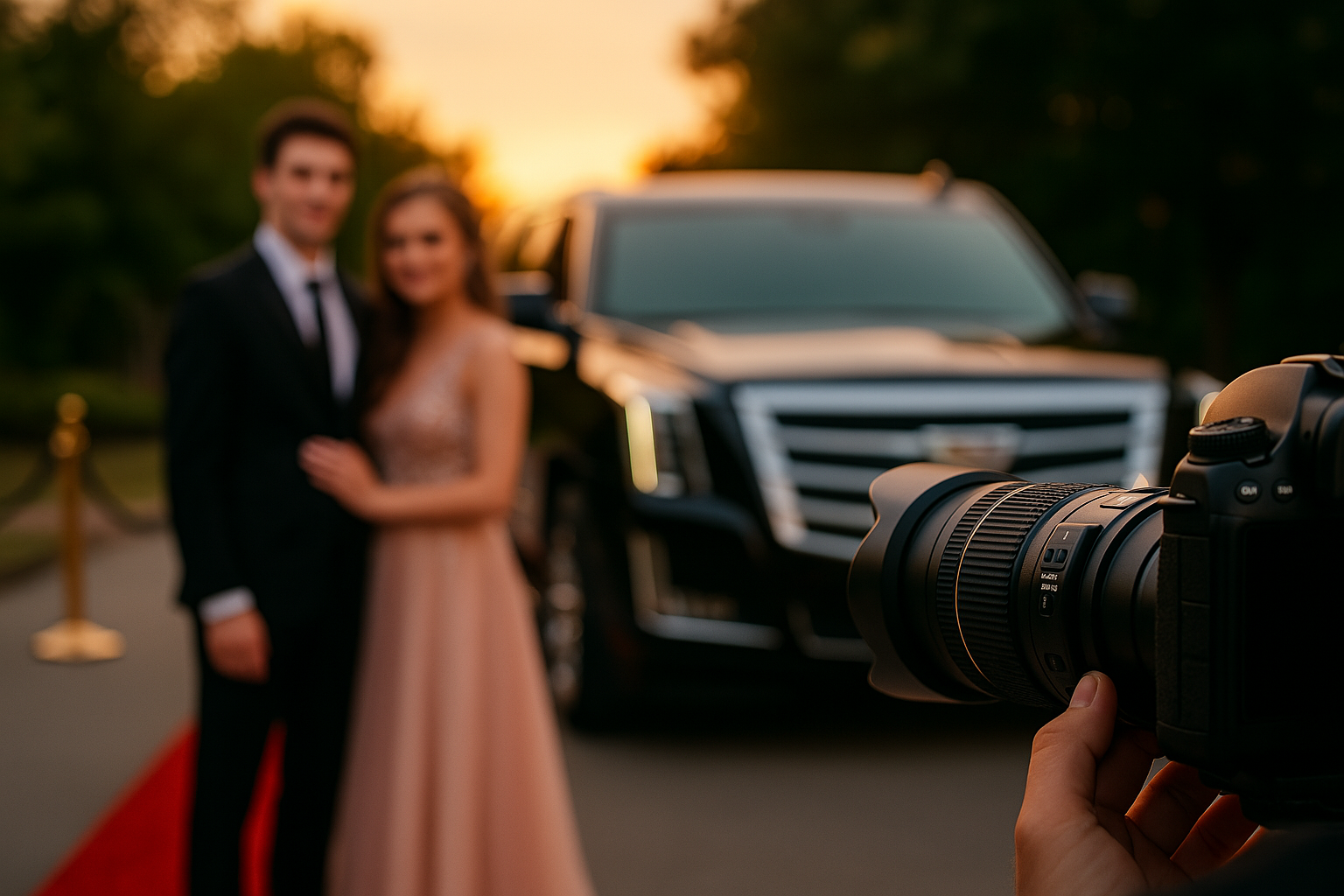 A photograph captures a professional DSLR camera w