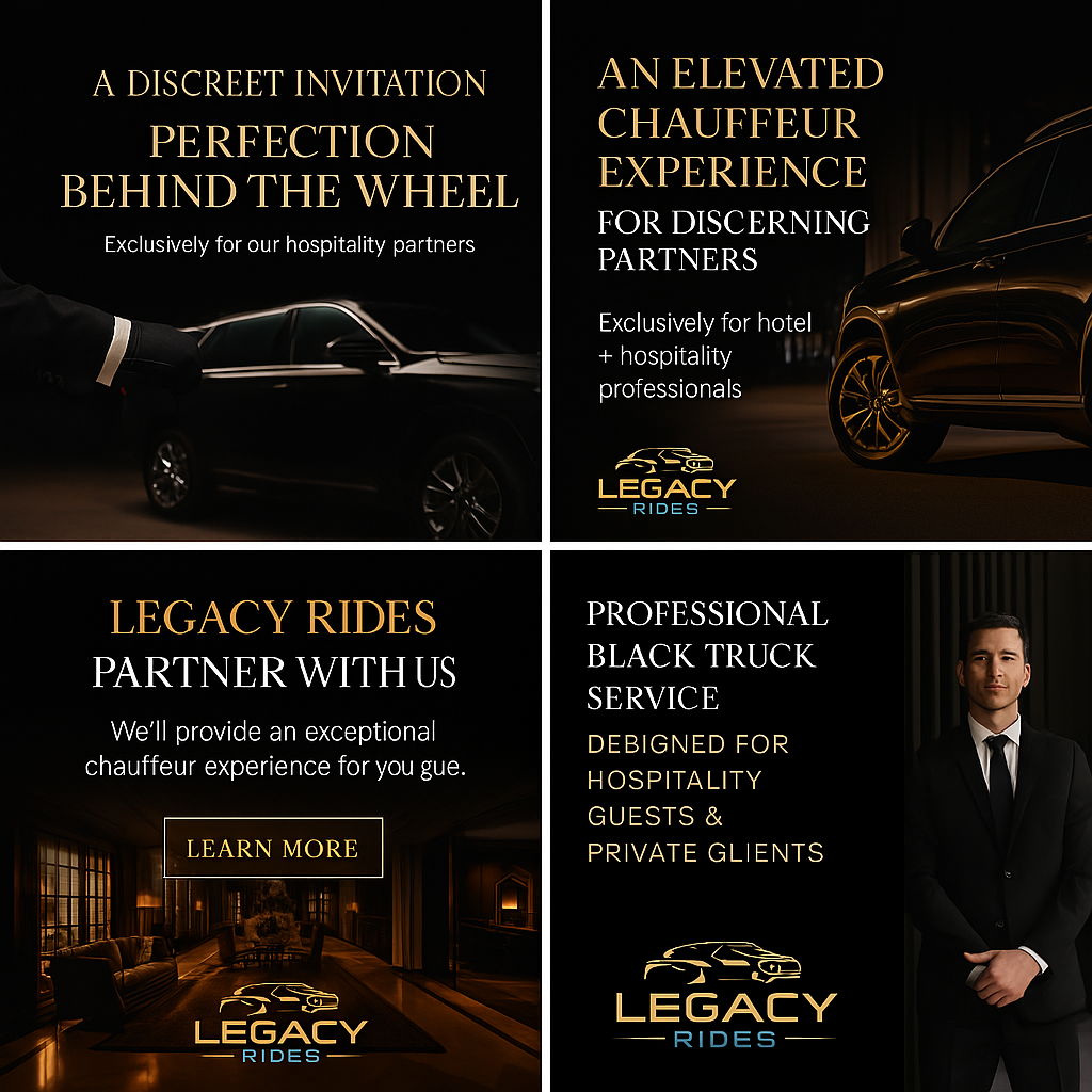 A selection of four promotional images for Legacy