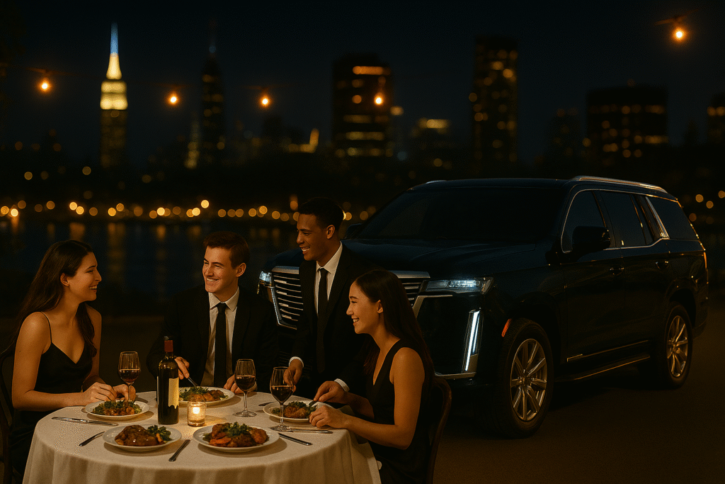 luxury dinner celebration cadillac escalade