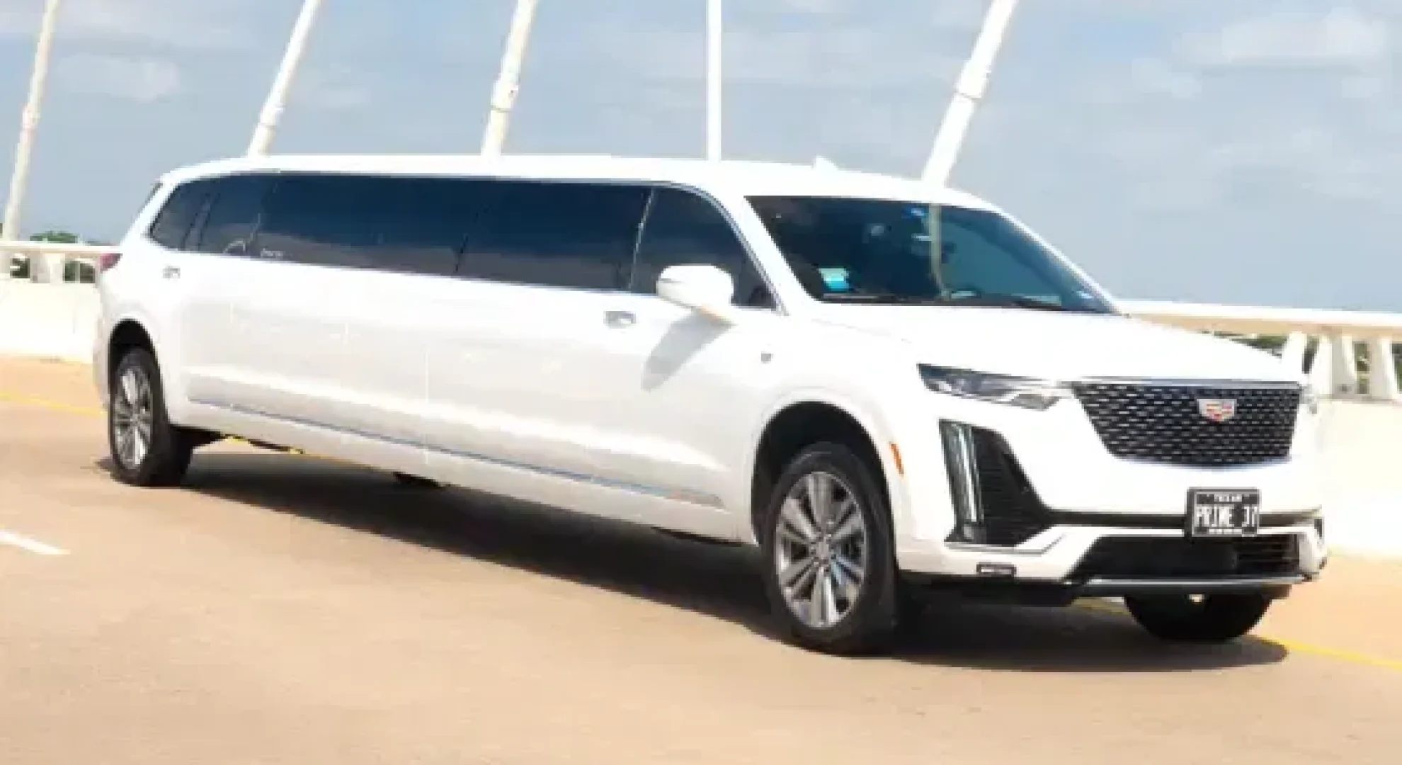 White Cadillac XT6 Limo Rental Dallas